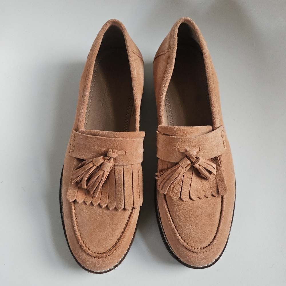 ☆ ASOS Terracotta Pink Suede Kiltie Tassel Loafers, 7 ☆